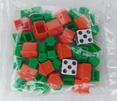 Monopoly Game Replacement House Pieces  Plastic Houses Buildings - Image 1 of 4