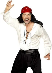 Smiffy's Men's Pirate Shirt with Lace Up Front - Medium - Picture 1 of 1