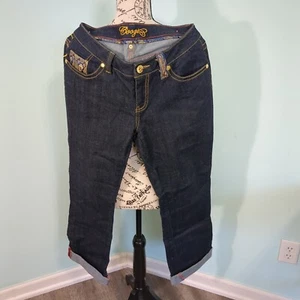 Coogi Embellished Low Rise Bootcut Blue Jeans Damen 11/12 Embroidered Den - Bild 1 von 9