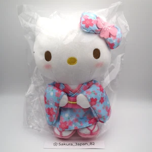 Hello Kitty Sanrio plush doll S size Sakura Kimono Japan Limited light blue - Picture 1 of 9