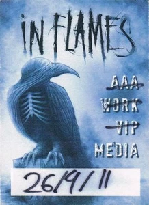 IN FLAMES 26.09.2011. ZAGREB CROATIA - MEDIA - BACKSTAGE PASS - Picture 1 of 1