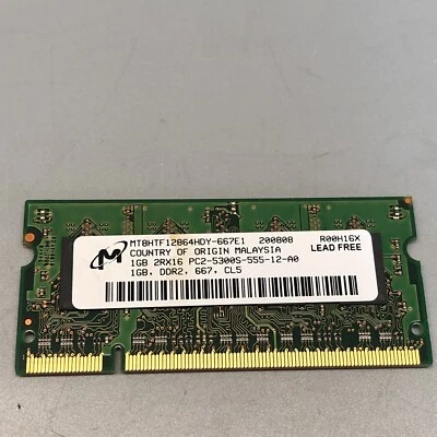 MICRON 16GB 2X16GB Pc2-5300S-555-12-A0 DDR3 Memory Ram MT8HTF12864HDY-667E1 - Image 1 of 2