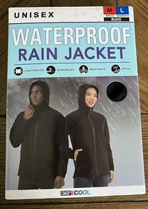 32 Degrees Cool Unisex UPF 50+ Waterproof Rain Jacket, Black, Men's M /Women's L - Picture 1 of 2