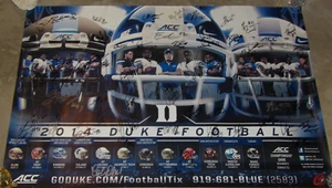 2014 Duke Blue Devil Football Hand Autographed Team Poster-Over 50 sigs! - Picture 1 of 4