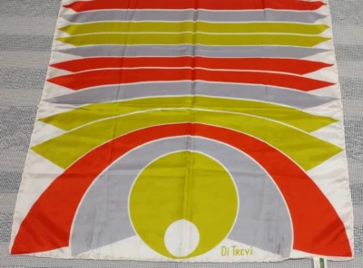 Italy 50s MCM Scarf Di TrEVi Scarf SALLY GEE 1960s Atomic Era Silk Square Size - Image 1 of 4