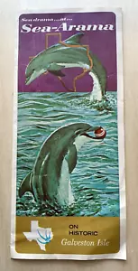 Vintage Sea-Arama Galvestone Island TX Brochure Early 1960s Tri Fold Aquarium - Picture 1 of 4