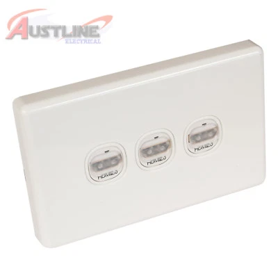 HDMI 3Port Gang Clipsal Style Wall Plate Gold Plate High Speed 3D4K C-Clip Aw3HD - image 1 of 4