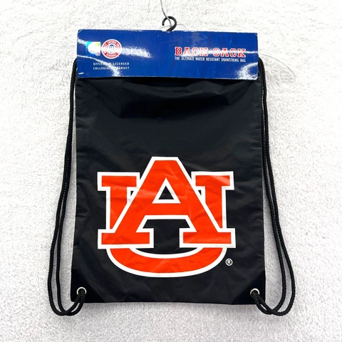 Auburn Tigers Back Sack Black One Size Water Resistant Bag Nylon Backpack Sports Cover