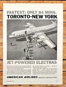 American Airlines Jet Powered Electra Vtg Print Ad 1960 - Picture 1 of 6