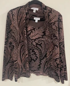 Coldwater Creek NWOT 2pc Size 8 Jacket & Tank Dressy & Elegant! Velvet Feel - Picture 1 of 7