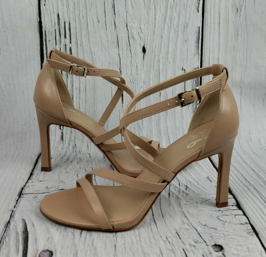 Mix No. 6 Mardelle Women High Heel Dressy Sandals Faux Leather Nude Size 8 M