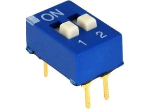 DIP Switch 2 poles, 4 pins, ON-OFF; 0.05A/12VDC, THT - Picture 1 of 1