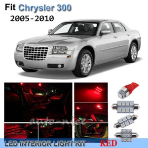 For 2005-2010 Chrysler 300 Premium Red LED Interior Lights Kit 12 Pieces - Picture 1 of 6