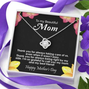 MOTHER DAY, Love Knot Necklace, To My Mother, Jewelry Gift For Mom From Daughter - Picture 1 of 11