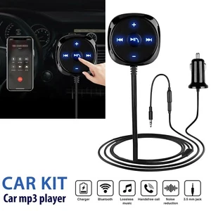 3.5mm Car AUX Bluetooth Wireless Stereo Audio Music Receiver Adapter USB Charger - Picture 1 of 11