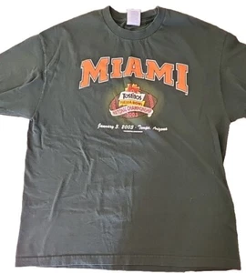 T-shirt vintage Maimi uomo 2003 campionato nazionale Fiesta Bowl verde taglia XL - Foto 1 di 5