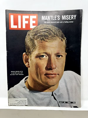 Revista Life original vintage Mickey Mantle New York Yankees 30 de julio de 1965 Foto 1 de 4