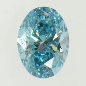 Oval geschliffener Diamant ausgefallen lebendig blau Farbe lose VS2 natürlich verbessert 0,50 Karat - Bild 1 von 8
