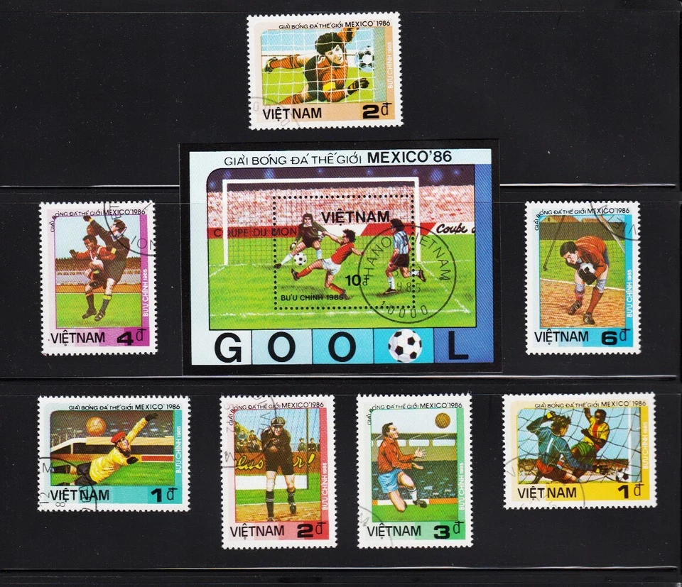 Juego de fútbol * México 86 = Hoja de recuerdo + Juego completo de 7, Vietnam [W03] Foto 1 de 1
