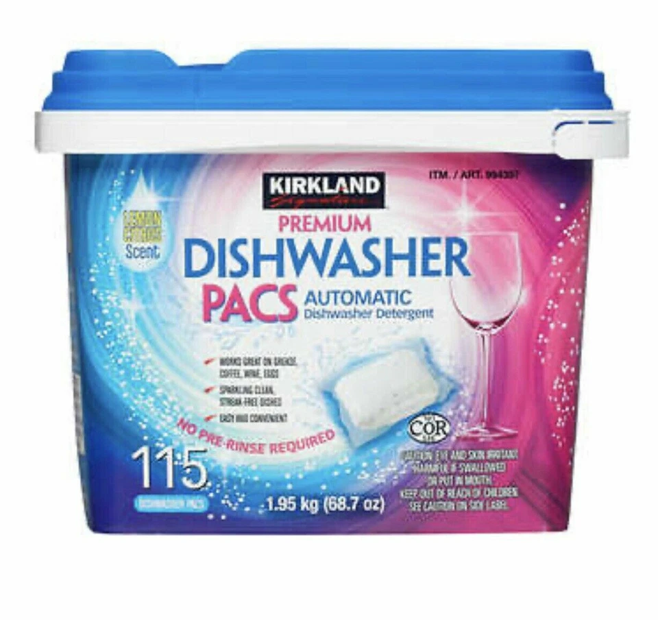KIRKLAND PREMIUM LAVAVAJILLAS PACS DETERGENTE AUTOMÁTICO PAQUETE 115 Foto 1 de 1