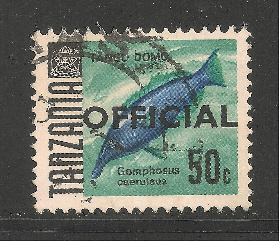 Tanzania #O14 (A4)  VF POSTAL USED - 1973 50c Birdfish - Fish - Official   - Image 1 of 1