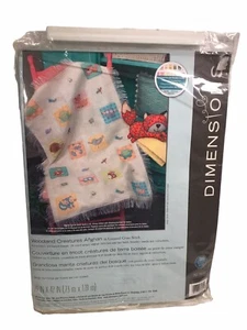 Dimensions Cross Stitch Kit WOODLAND CREATURES AFGHAN Baby Blanket New 2014 - Picture 1 of 7