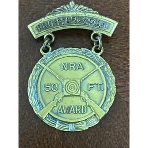 Vintage NRA 50 ft Rifle Pro Marksman Gold Medal National Rifle Association - Picture 1 of 4