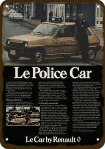 1978 RENAULT LaConner WA Police Car Vintage-Look DECORATIVE REPLICA METAL SIGN - Picture 1 of 1