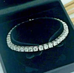 20Ct Round Cut Lab Created Diamond Tennis Bracelet 14K White Gold Plated Silver - Picture 1 of 2