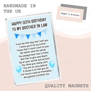 HAPPY 50TH BIRTHDAY SCHWAGER ✳ GEDICHT ✳ ANDENKEN VERS ✳ KÜHLSCHRANKMAGNET ✳GESCHENK - Bild 1 von 1