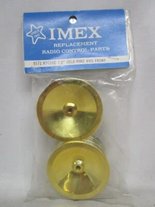 Llantas delanteras de colección IMEX Kyosho doradas de 2,0" 4x4 nuevo en paquete 8571 - Imagen 1 de 4