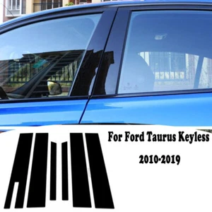 6x Glossy Piano Black Pillar Posts Door Trim Fits Ford Taurus Keyless 2010-2019 - Picture 1 of 7