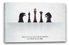 Lein-Wand-Bild: Game of Thrones cooler Spruch mit Schach-Figuren