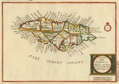 Antique Map "Carta della Jamaica" Anonymous, c. 1770 - Image 1 of 3