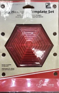 Demostración web fácil de coser, juego de plantillas hexagonales de 9 piezas, plantillas multiusos - Imagen 1 de 2