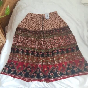 NWOT maxi boho skirt made in India. Size L -1X. 34" 36" waist 37" L. Colorful - Picture 1 of 5