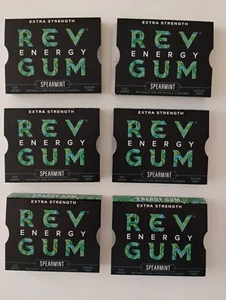 Rev Energy Sugar Free Gum SPEARMINT Extra Strength 5 PKS  BB 12/26 - Picture 1 of 3