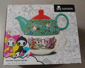 Toki Doki Keramik blau stapelbar Teekanne Set von Just Funky - schonend gebraucht/in Box - Bild 1 von 10