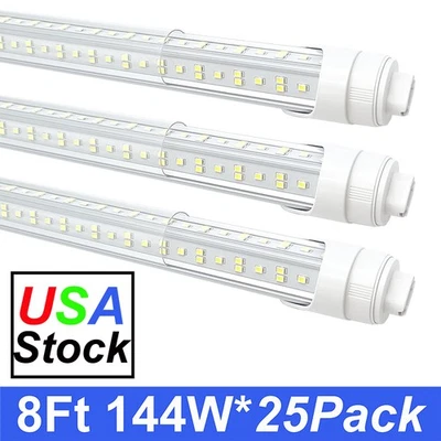 25 Pack T8 8FT Led Tube Light R17D HO Led Bulbs 6500K 8' Led Shop Light 2 Pin - Image 1 of 4