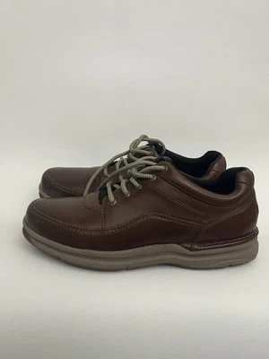 Zapatillas Clásicas Rockport World Tour, Cuero Marrón, Para Hombre 11.5 Con Cordones Foto 1 de 4