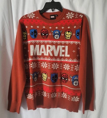 Suéter Feo Marvel Navidad Vacaciones 100% Acrílico Cómic Para Hombre XL Foto 1 de 4
