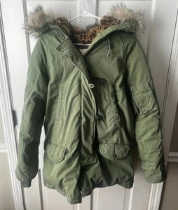 Parka vintage DENIM & SUPPLY RALPH LAUREN fodera leopardata pelliccia - Foto 1 di 6