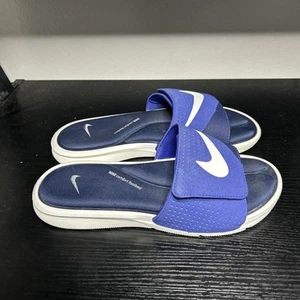 Nike Herren Größe 10 Ultra Komfort Schlappen Sandalen Hausschuhe 882687-402 Blau - Bild 1 von 11