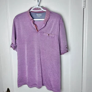 Woody's Men's Heather Purple Modal Short Sleeve Pocket Polo Shirt Size Medium - Picture 1 of 10