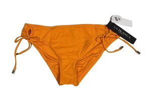 La Blanca Island Goddess Side-Tie Bikini Swimsuit Bottom Sz 10 Tangerine UPF 50+ - Picture 1 of 9