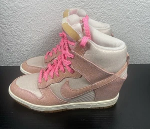 Nike Dunk Sky High Mujer Talla 7.5 Rosa Beige Atlético Aire Libre Zapatos Tenis - Imagen 1 de 16
