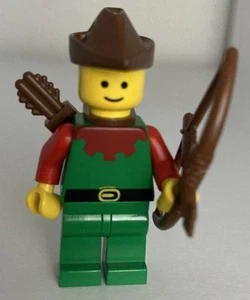 LEGO Castle: Forestmen MINIFIGURE Vintage Brown Collar Red Plume - Picture 1 of 4