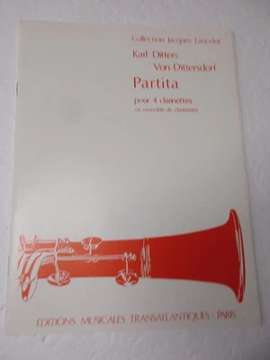 Karl Ditters von Dittersdorf Partit for 4 Clarinets or Ensemble Sheet Music - Image 1 of 4