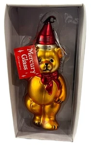 Vintage new mercury glass teddy bear christmas ornament DEPT. 56 10" tall in box - Picture 1 of 3
