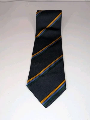 Corbata clásica vintage GIORGIO ARMANI azul marino regimiento rayas 100 % seda Italia Power Tie Foto 1 de 4